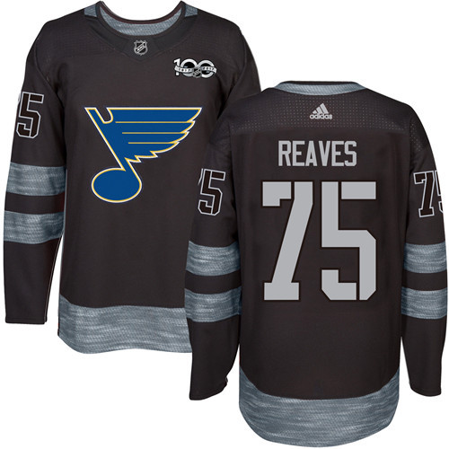 Blues #75 Ryan Reaves Black 1917-2017 100th Anniversary Stitched NHL Jersey