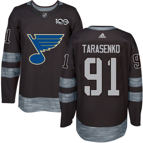 Blues #91 Vladimir Tarasenko Black 1917-2017 100th Anniversary Stitched NHL Jersey