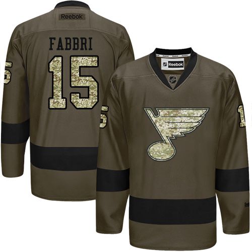 Blues #15 Robby Fabbri Green Salute to Service Stitched NHL Jersey
