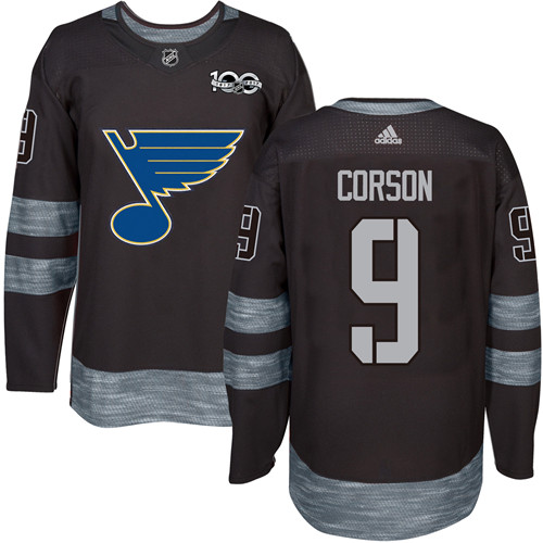 Blues #9 Shayne Corson Black 1917-2017 100th Anniversary Stitched NHL Jersey