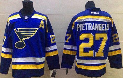 Blues #27 Alex Pietrangelo Light Blue Home Stitched NHL Jersey