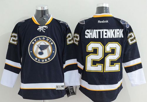 Blues #22 Kevin Shattenkirk Dark Blue Third Stitched NHL Jersey