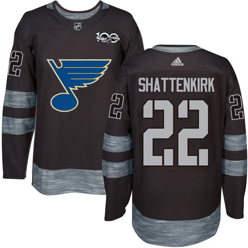 Blues #22 Kevin Shattenkirk Black 1917-2017 100th Anniversary Stitched NHL Jersey