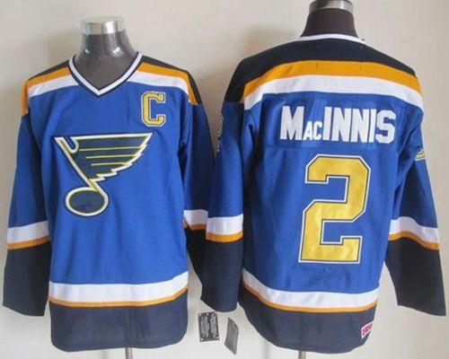 Blues #2 Al MacInnis Light Blue CCM Throwback Stitched NHL Jersey