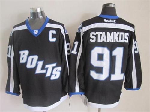 Lightning #91 Steven Stamkos Black Third Stitched NHL Jersey