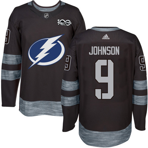 Lightning #9 Tyler Johnson Black 1917-2017 100th Anniversary Stitched NHL Jersey