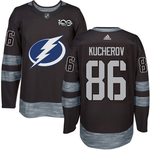 Lightning #86 Nikita Kucherov Black 1917-2017 100th Anniversary Stitched NHL Jersey