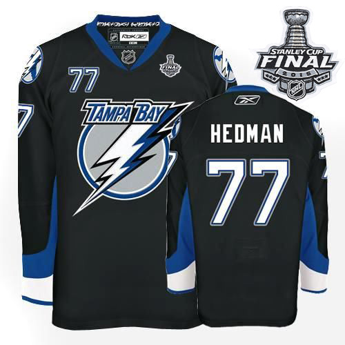 Lightning #77 Victor Hedman Black 2015 Stanley Cup Stitched NHL Jersey