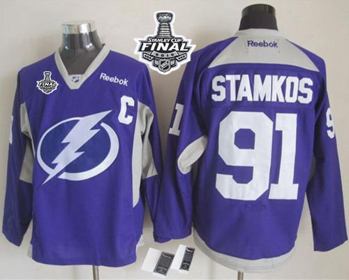Lightning #91 Steven Stamkos Purple Practice 2015 Stanley Cup Stitched NHL Jersey