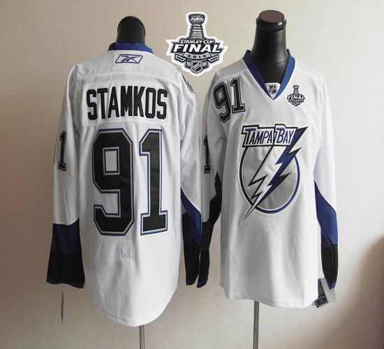 Lightning #91 Steven Stamkos White 2015 Stanley Cup Stitched NHL Jersey