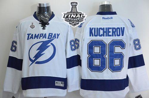 Lightning #86 Nikita Kucherov White 2015 Stanley Cup Stitched NHL Jersey