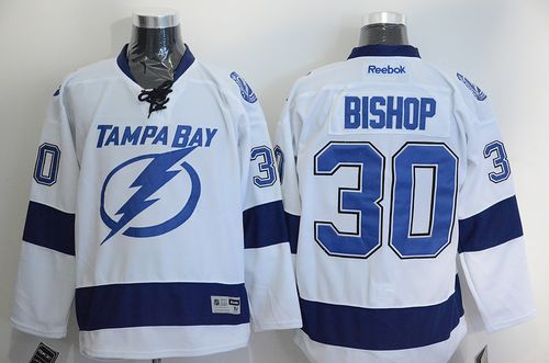 Lightning #30 Ben Bishop White Stitched NHL Jersey