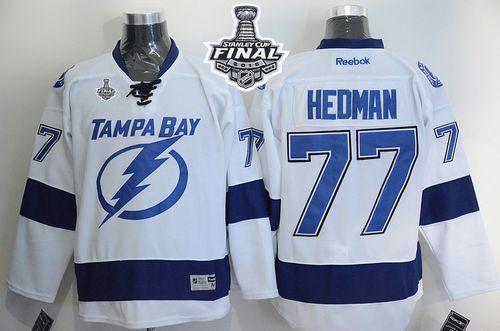 Lightning #77 Victor Hedman White 2015 Stanley Cup Stitched NHL Jersey
