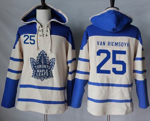 Maple Leafs #25 James Van Riemsdyk Cream Sawyer Hooded Sweatshirt Stitched NHL Jersey