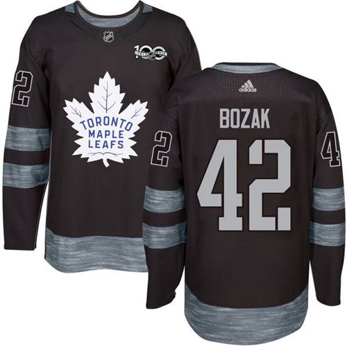 Maple Leafs #42 Tyler Bozak Black 1917-2017 100th Anniversary Stitched NHL Jersey