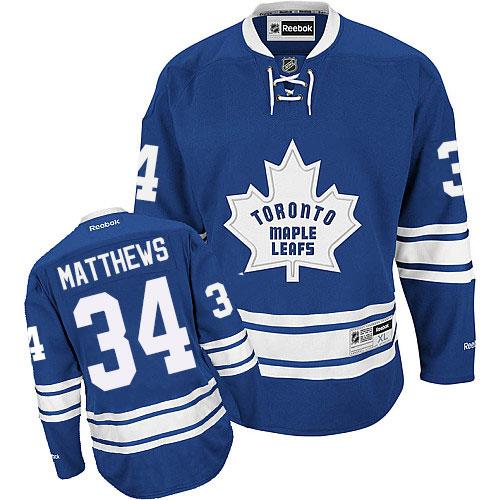 Maple Leafs #34 Auston Matthews Blue Alternate Stitched NHL Jersey