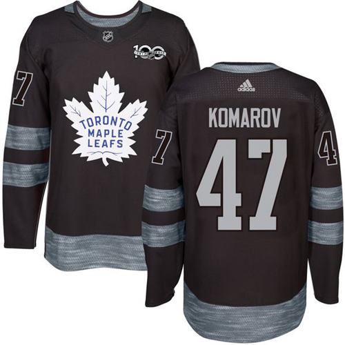 Maple Leafs #47 Leo Komarov Black 1917-2017 100th Anniversary Stitched NHL Jersey