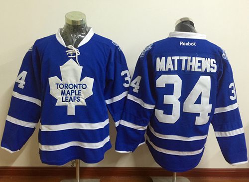 Maple Leafs #34 Auston Matthews Blue Home Stitched NHL Jersey