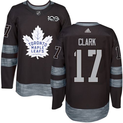 Maple Leafs #17 Wendel Clark Black 1917-2017 100th Anniversary Stitched NHL Jersey