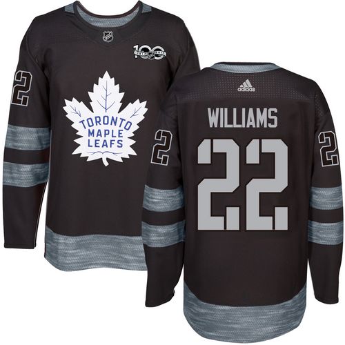 Maple Leafs #22 Tiger Williams Black 1917-2017 100th Anniversary Stitched NHL Jersey