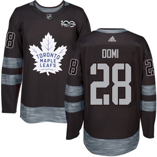 Maple Leafs #28 Tie Domi Black 1917-2017 100th Anniversary Stitched NHL Jersey