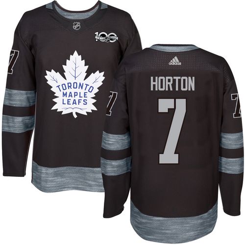 Maple Leafs #7 Tim Horton Black 1917-2017 100th Anniversary Stitched NHL Jersey