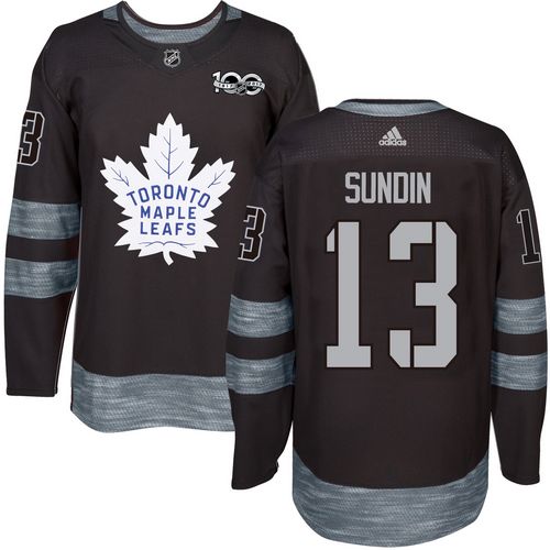 Maple Leafs #13 Mats Sundin Black 1917-2017 100th Anniversary Stitched NHL Jersey