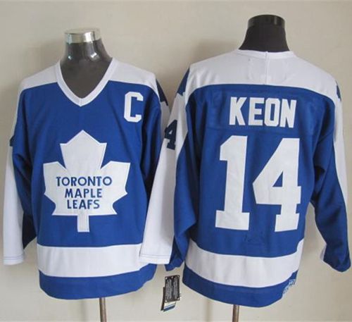 Maple Leafs #14 Dave Keon Blue/White CCM Throwback Stitched NHL Jersey