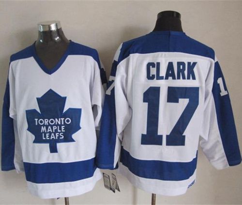 Maple Leafs #17 Wendel Clark White/Blue CCM Throwback Stitched NHL Jersey