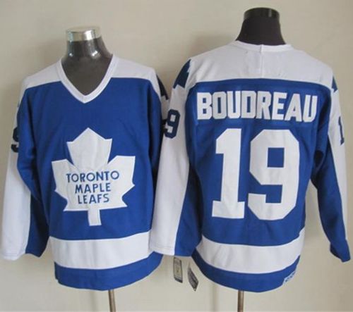 Maple Leafs #19 Bruce Boudreau Blue/White CCM Throwback Stitched NHL Jersey