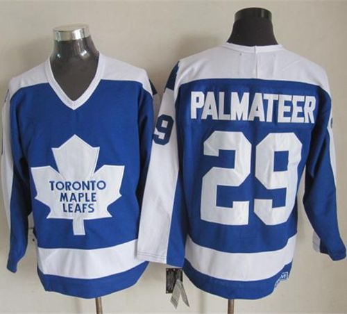 Maple Leafs #29 Mike Palmateer Blue/White CCM Throwback Stitched NHL Jersey
