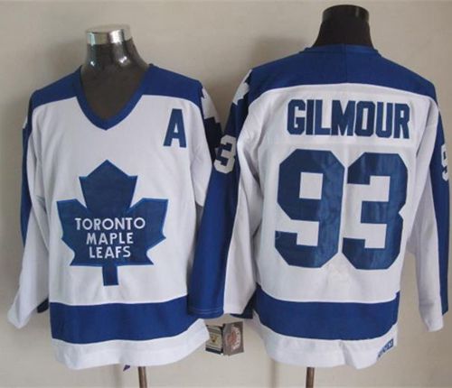 Maple Leafs #93 Doug Gilmour White/Blue CCM Throwback Stitched NHL Jersey