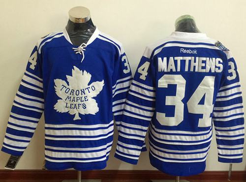 Maple Leafs #34 Auston Matthews Blue 2014 Winter Classic Stitched NHL Jersey