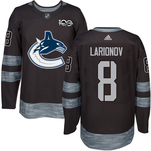 Canucks #8 Igor Larionov Black 1917-2017 100th Anniversary Stitched NHL Jersey