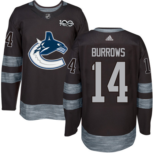 Canucks #14 Alex Burrows Black 1917-2017 100th Anniversary Stitched NHL Jersey