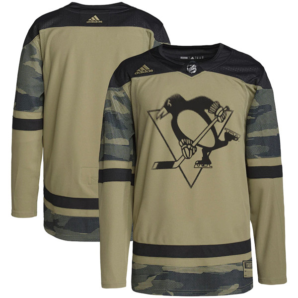 Men's Pittsburgh Penguins Blank 2022 Camo Military Appreciation Night Stitched Jersey