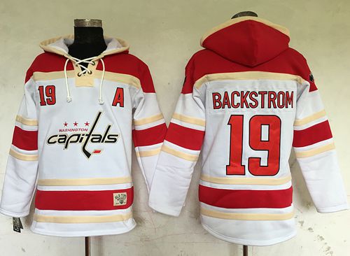 Capitals #19 Nicklas Backstrom White Sawyer Hooded Sweatshirt Stitched NHL Jersey