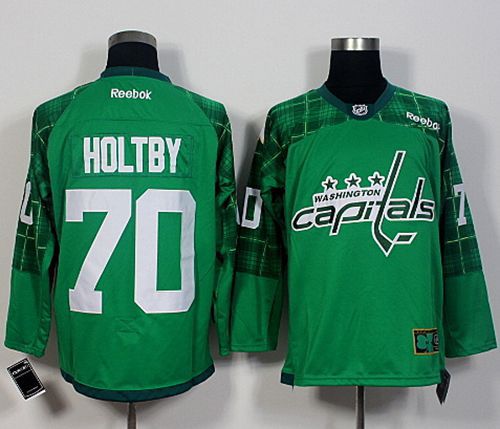 Capitals #70 Braden Holtby Green St. Patrick's Day New Stitched NHL Jersey