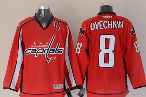 Capitals #8 Alex Ovechkin Red Stitched NHL Jersey