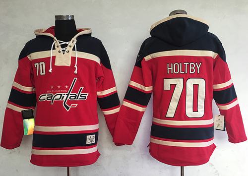 Capitals #70 Braden Holtby Red Sawyer Hooded Sweatshirt Stitched NHL Jersey