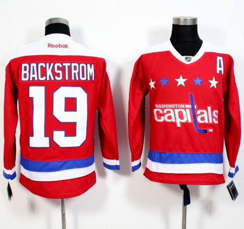Capitals #19 Nicklas Backstrom Red Alternate Stitched NHL Jersey