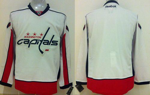 Capitals Blank Stitched White NHL Jersey