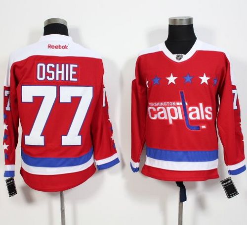 Capitals #77 T.J Oshie Red Alternate Stitched NHL Jersey