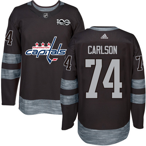 Capitals #74 John Carlson Black 1917-2017 100th Anniversary Stitched NHL Jersey