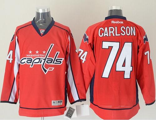Capitals #74 John Carlson Red Stitched NHL Jersey