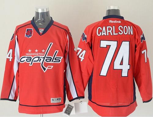 Capitals #74 John Carlson Red 40th Anniversary Stitched NHL Jersey