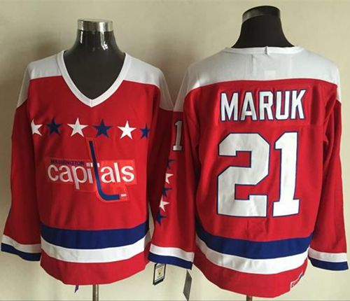 Capitals #21 Dennis Maruk Red Alternate CCM Throwback Stitched NHL Jersey
