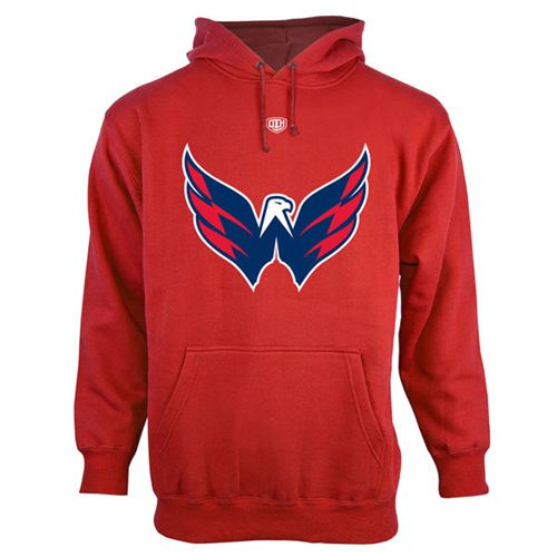 Washington Capitals Old Time Hockey Big Logo with Crest Pullover Hoodie Red