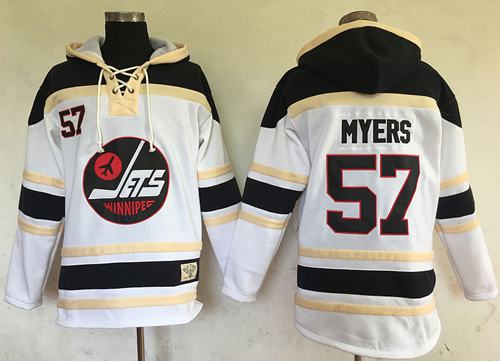 Jets #57 Tyler Myers White Sawyer Hooded Sweatshirt Stitched NHL Jersey