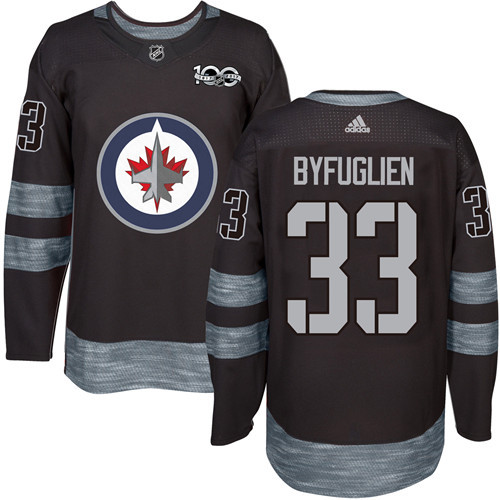 Jets #33 Dustin Byfuglien Black 1917-2017 100th Anniversary Stitched NHL Jersey